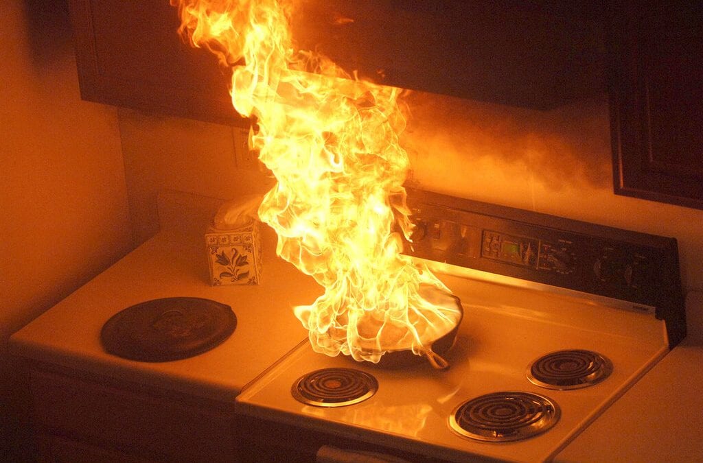 practice fire safety to prevent kitchen fires